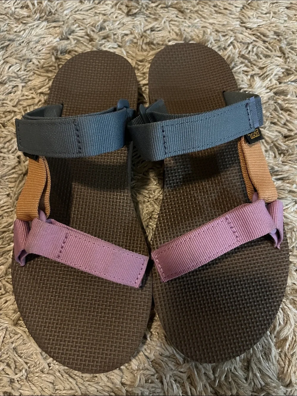 Teva Brown Footbed Sandals with Multicolor Straps. Women’s 8 - Picture 1 of 6